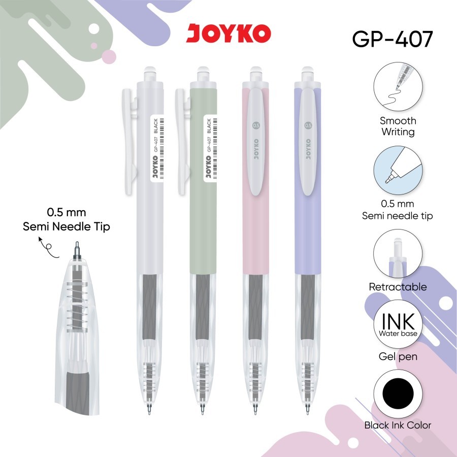 

Gel Pen Pulpen Pena Joyko GP-407 0.5 mm 1 Lusin