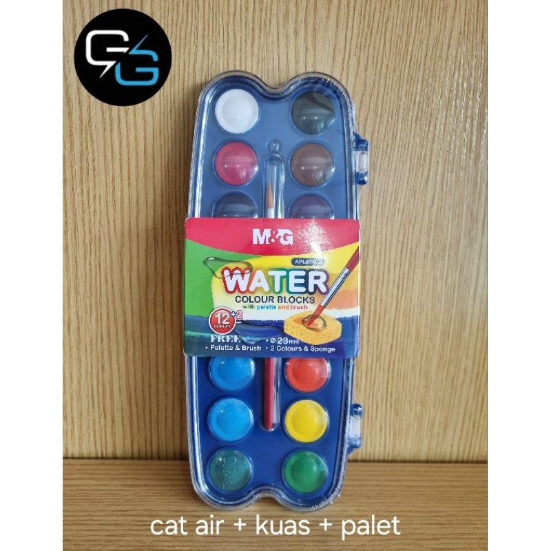 

Water Color Blocks Cat Air Set Kuas dan Palet M&G