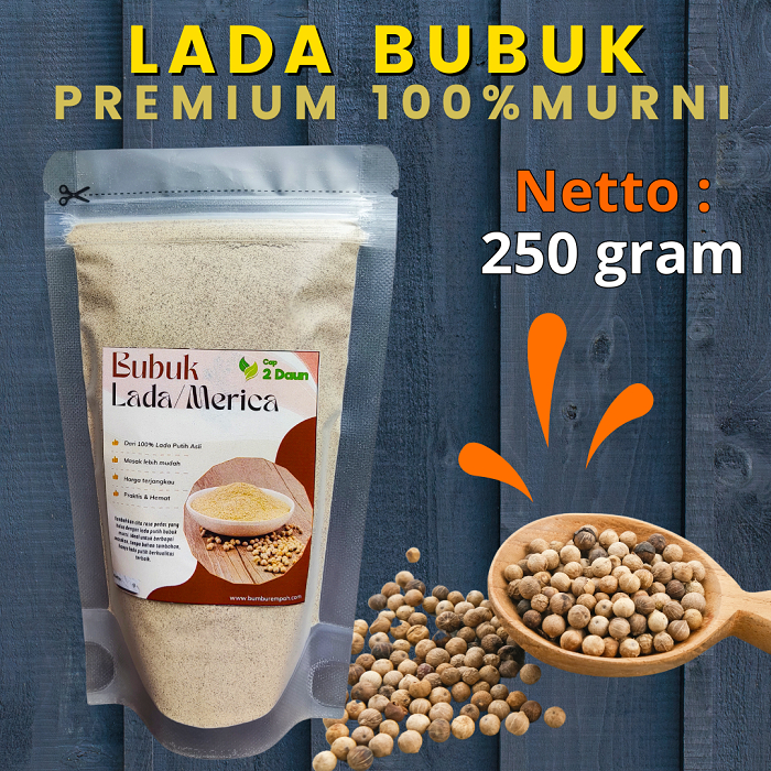 

Lada bubuk halus murni 100% - 250GRAM - MERICA BUBUK HALUS MURNI