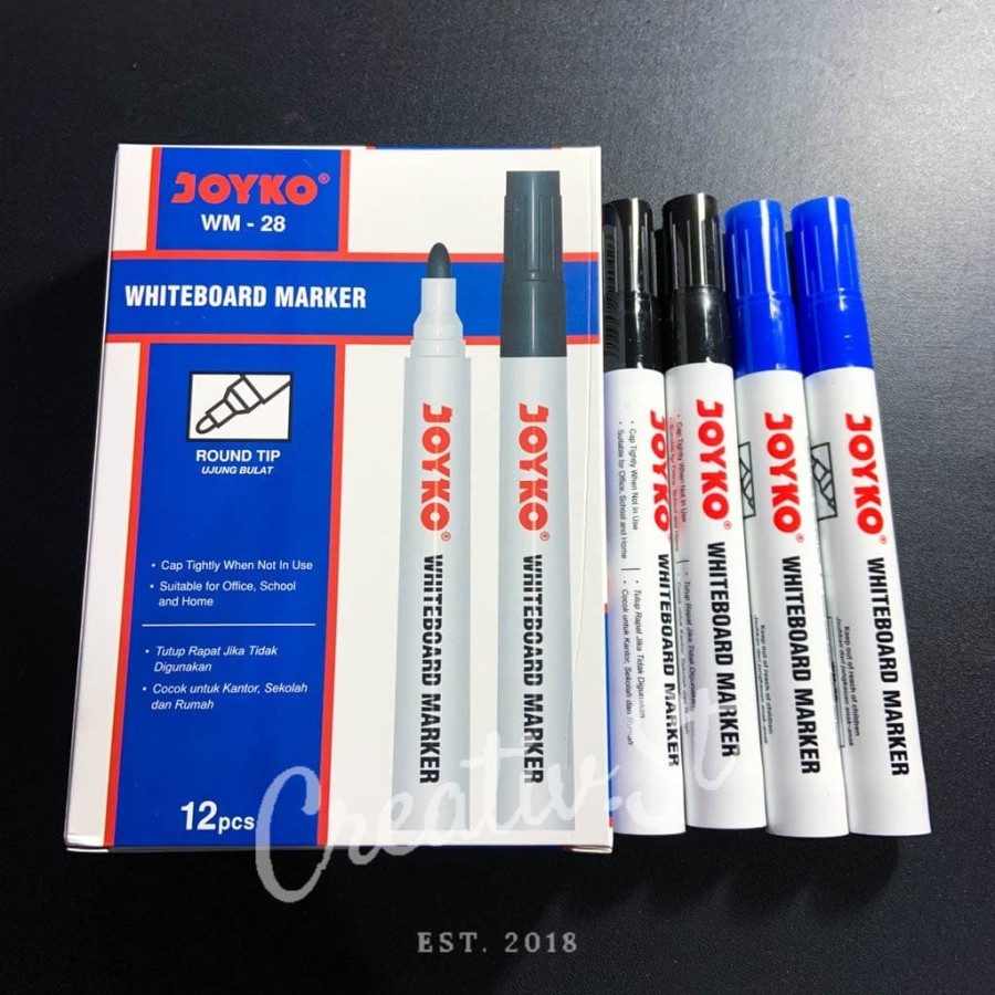 

Spidol Joyko WM28 / Whiteboard Marker JOYKO WM28 Hitam , Biru / Spidol PapanTulis / Spidol Joyko