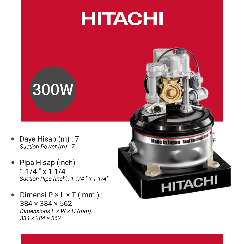 HITACHI Pompa Air Sumur Dangkal WT-PS300GX