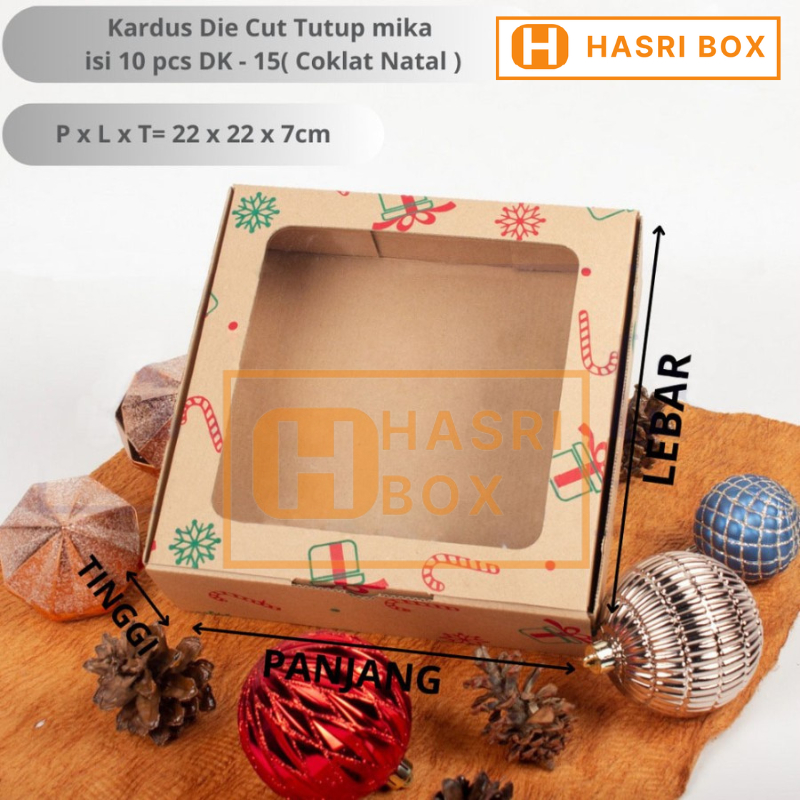

( 10pcs ) Kardus Natal Box Lapis Legit Kotak Kue Pudding Dus 22x22x7 Packaging Parcel Christmas
