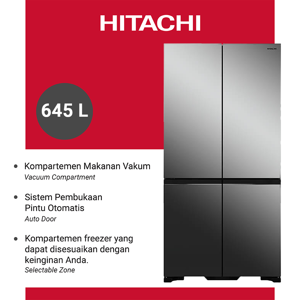 HITACHI Kulkas Side By Side Bottom Freezer Mirror R-WB70VGD3 MIR