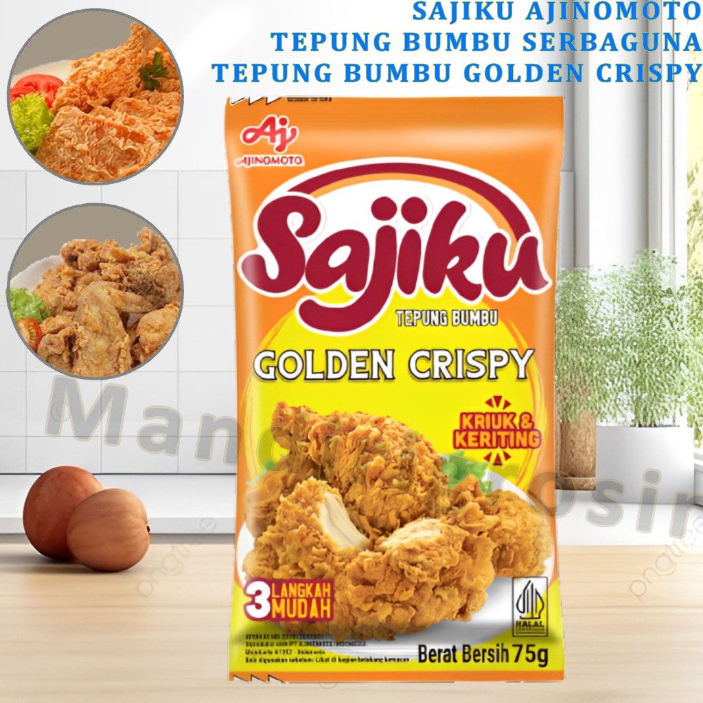 

Tepung Bumbu Crispy * Sajiku Ajinomoto * Tepung Bumbu Golden Crispy * 75gr