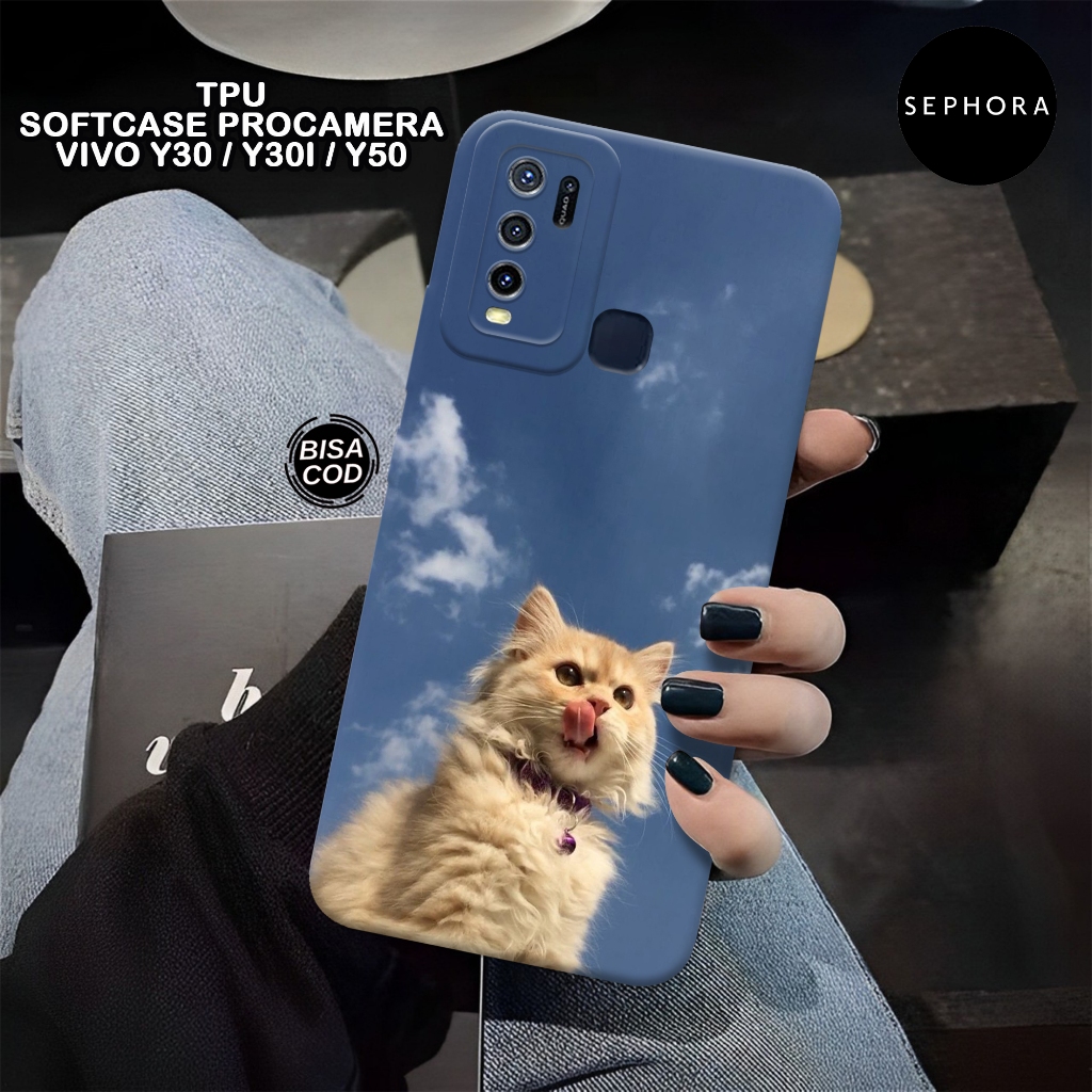Case VIVO Y30 Y30i Y50 Terbaru - Fashion Case Kucing - Softcase VIVO Y30 Y30i Y50 - Case Pro Camera 