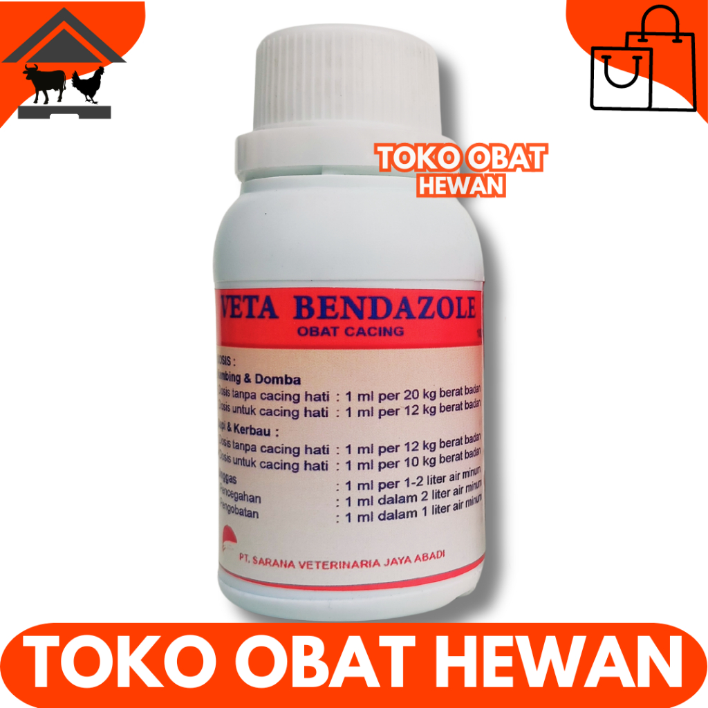 VETA BENDAZOLE 100ML - Obat Cacing Ternak - Obat Cacing Sapi - Obat Cacing Kambing - Obat Cacing Dom