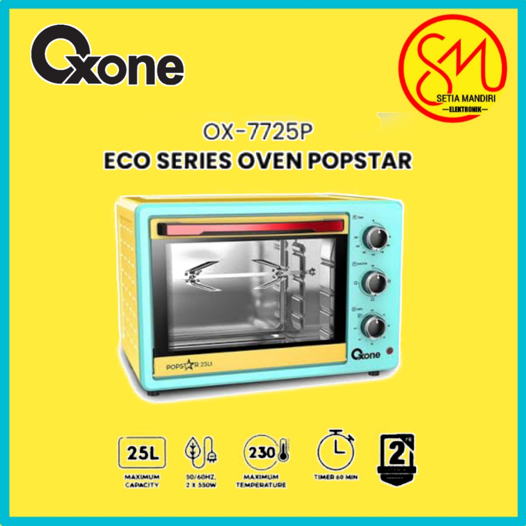OXONE OX7725P Pop Star Oven Listrik Pemanggang 25 L Multifungsi OX-7725P