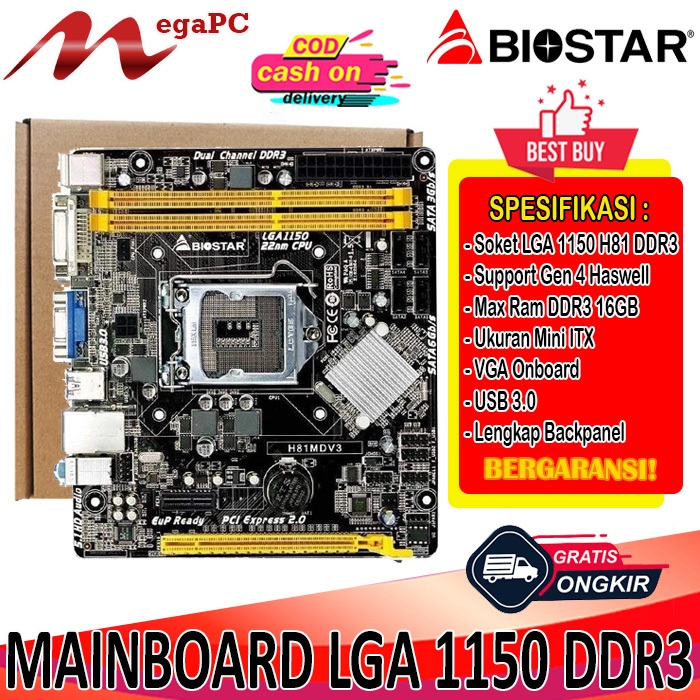 Motherboard LGA 1150 H81 Ddr3 Biostar