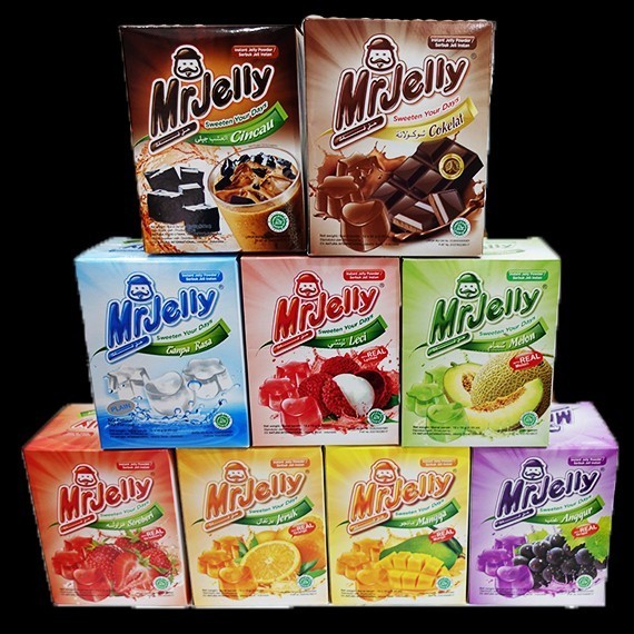 

Mr Jelly EKONOMIS 1 BOX 12x10gr Bubuk Jelly Instant Rasa Buah