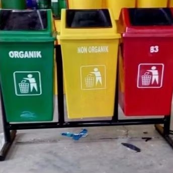 tempat sampah fiberglass 3 in 1 50 Liter