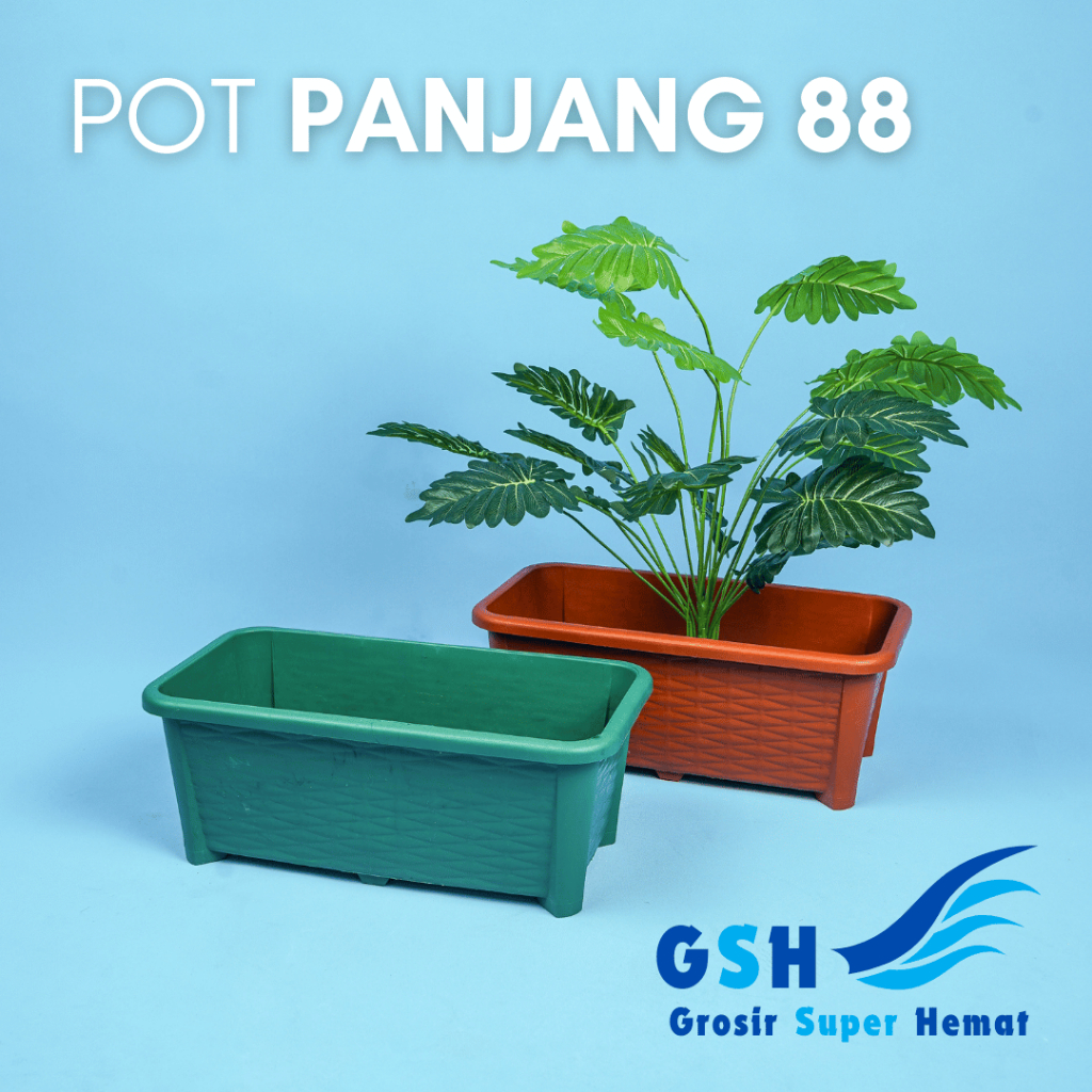 GSH - Pot Segi Panjang 88 (Isi 3-6-12 pcs) High Way Motif Bergelombang Ukuran Jumbo Besar Premium Te