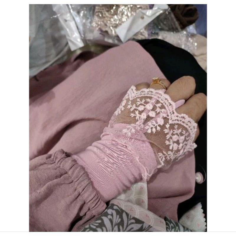 MANSET TANGAN FULL RENDA CINCIN / MANSET TANGAN MUSLIMAH /manset tangan full renda cincin