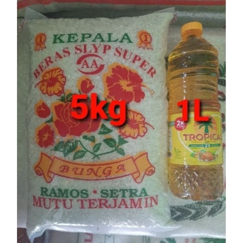 

PAKET MURAH BERAS 5KG + MINYAK TROPICAL 1LITER