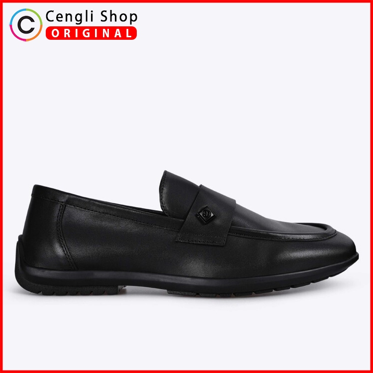 SEPATU PANSUS KULIT EVERBEST PRIA ORIGINAL LOAFER BRANDED HITAM EM60
