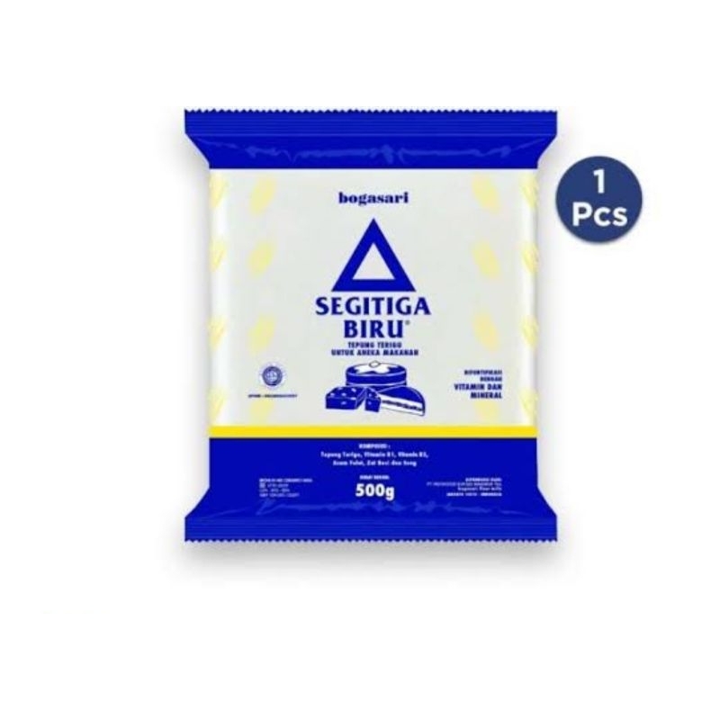 

Tepung Terigu Segitiga Biru Bening Pack 500 gr Bogasari