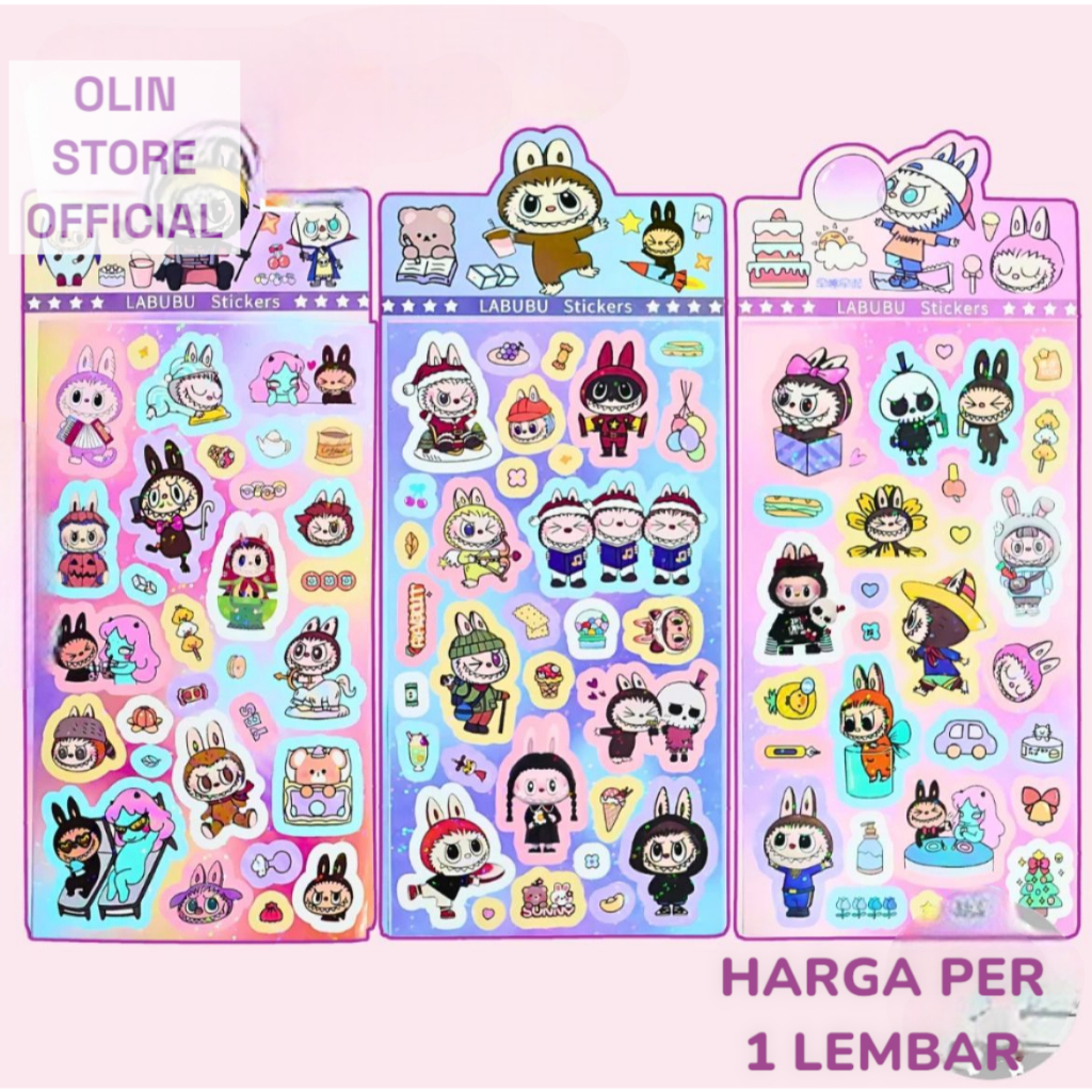 

Sticker Lembaran Labubu Viral Boneka Gantungan Kunci Labubu