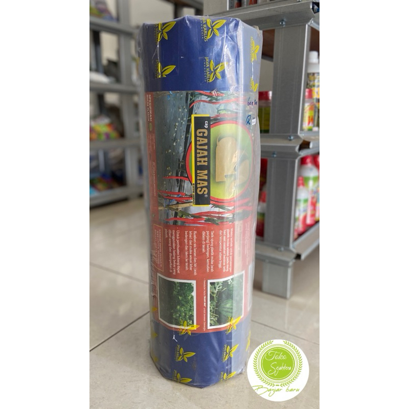 PLASTIK MULSA HITAM PERAK CAP GAJAH MAS -+500M