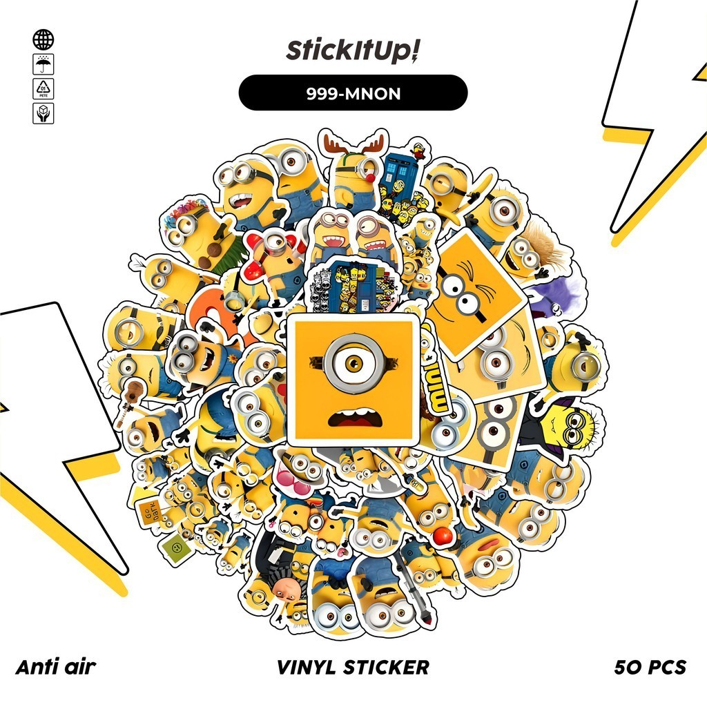 

COD✨ 100 Pcs Stiker Pack The Minions v2 Lucu Aesthetic Vynil Waterproof untuk Freebies Sticker Buku Journal Casing HP Laptop