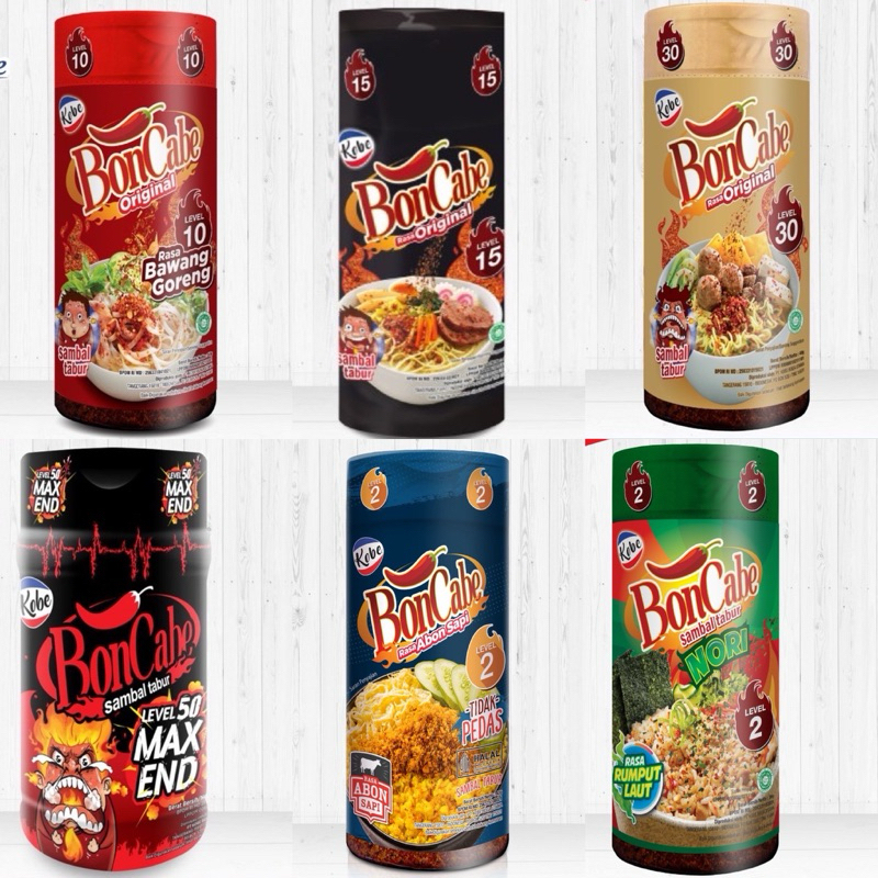 

Seasoning Powder Sambal Kering Tabur Kobe Bon Cabe / BonCabe 35 Gr Level 2 Nori, Original Level 10, Level 15, Level 30, Level 50 Max End