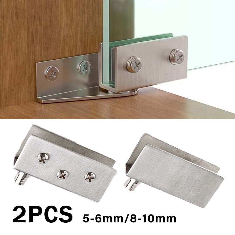 2pcs Engsel Kaca Jepit Stainless Steel Pivot Pintu Kaca Engsel Jepit Kaca 5-10mm