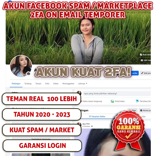 Akun Facebook Tua Kuat Spam, Marketplace, Iklan sudah diamankan 2FA ON EMAIL TEMPORER