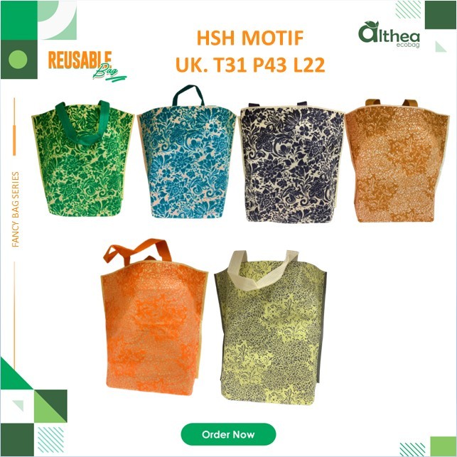 

ALTHEA Tas Kotak Nasi Tas Selamatan Box Nasi 20x20 Tas Besek Spunbond Tas Hajatan Motif Tas Spunbond 31x43x22