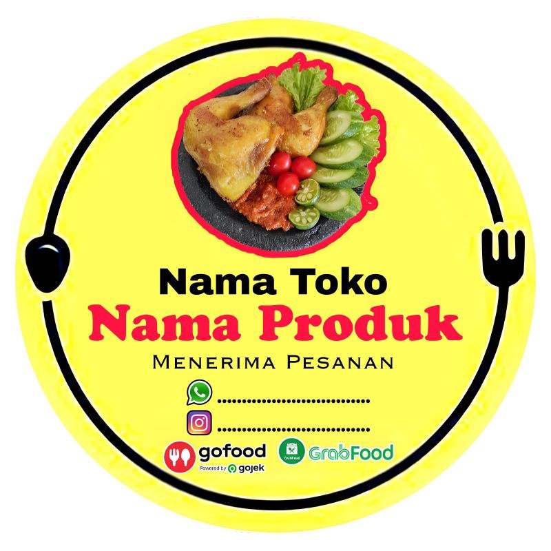 

STIKER PRODUK AYAM PENYET / AYAM GORENG / AYAM GEPREK / NASI BOX