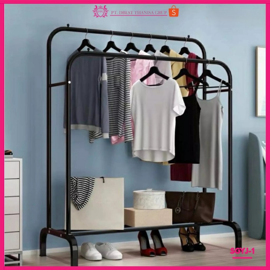 BIG DOUBLE STAND HANGER /RAK GANTUNG BAJU/GANTUNGAN GAWANG/DOUBLE POLE BIG STAND HANGER