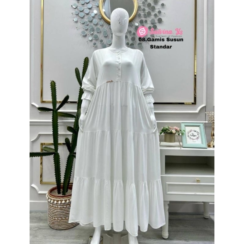 Gamis Rayon Salvina khusus Warna PUTIH