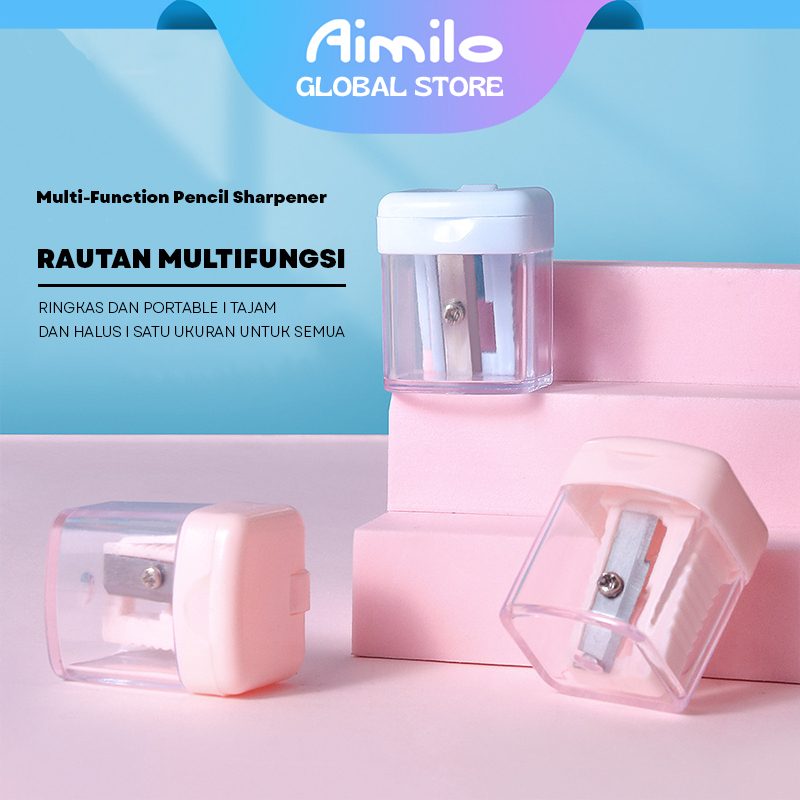 

[READY] Aimilo Rautan Serutan Pensil Putar Sharpener Dengan Penutup