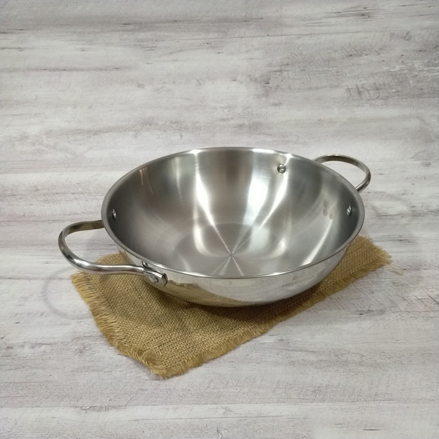 SUPRA WAJAN STAINLESS STEEL 28CM SUS 304 WOK STAINLESS PENGGORENGAN STAINLESS STEEL SUS 304 SP28W