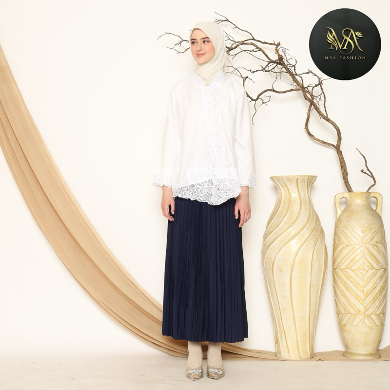 KEBAYA ENCIM BORDIR TANGAN PANJANG POLOS WARNA/BAJU KEBAYA KATUN MODERN/KEBAYA MODERN WISUDA KANTOR 