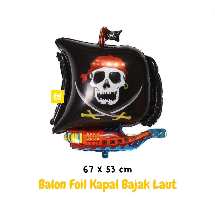 Balon Foil Kapal Bajak Laut Pirates Kapal Bajak Laut Jangkar Sailor