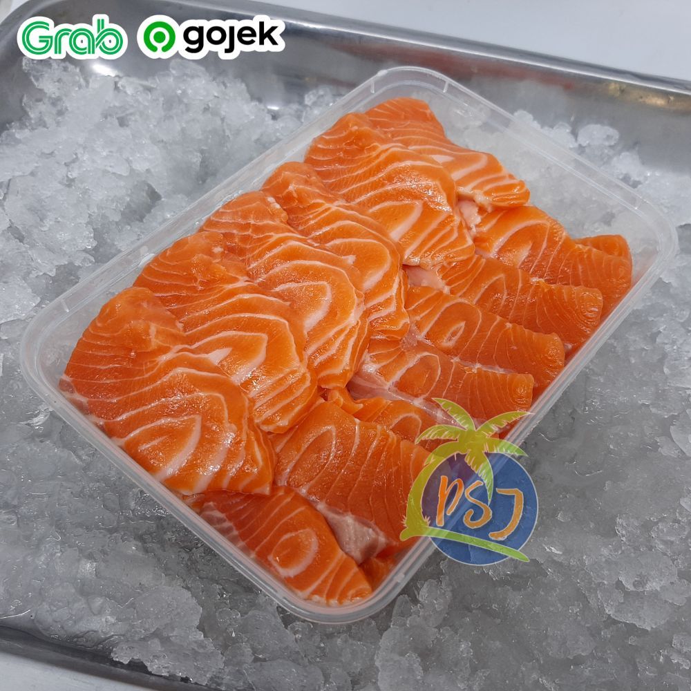 

SALMON SASHIMI /Salmon sashimi gratis Souyu dan wasabi