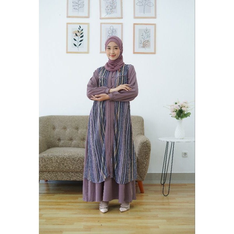 Elhurriyah Gamis Ceruty Sambung Nirmala