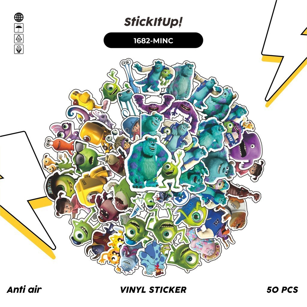 

COD✨ 100 Pcs Stiker Pack PIXAR SERIES MONSTER. INC Lucu Aesthetic Vynil Waterproof untuk Freebies Sticker Buku Journal Casing HP Laptop