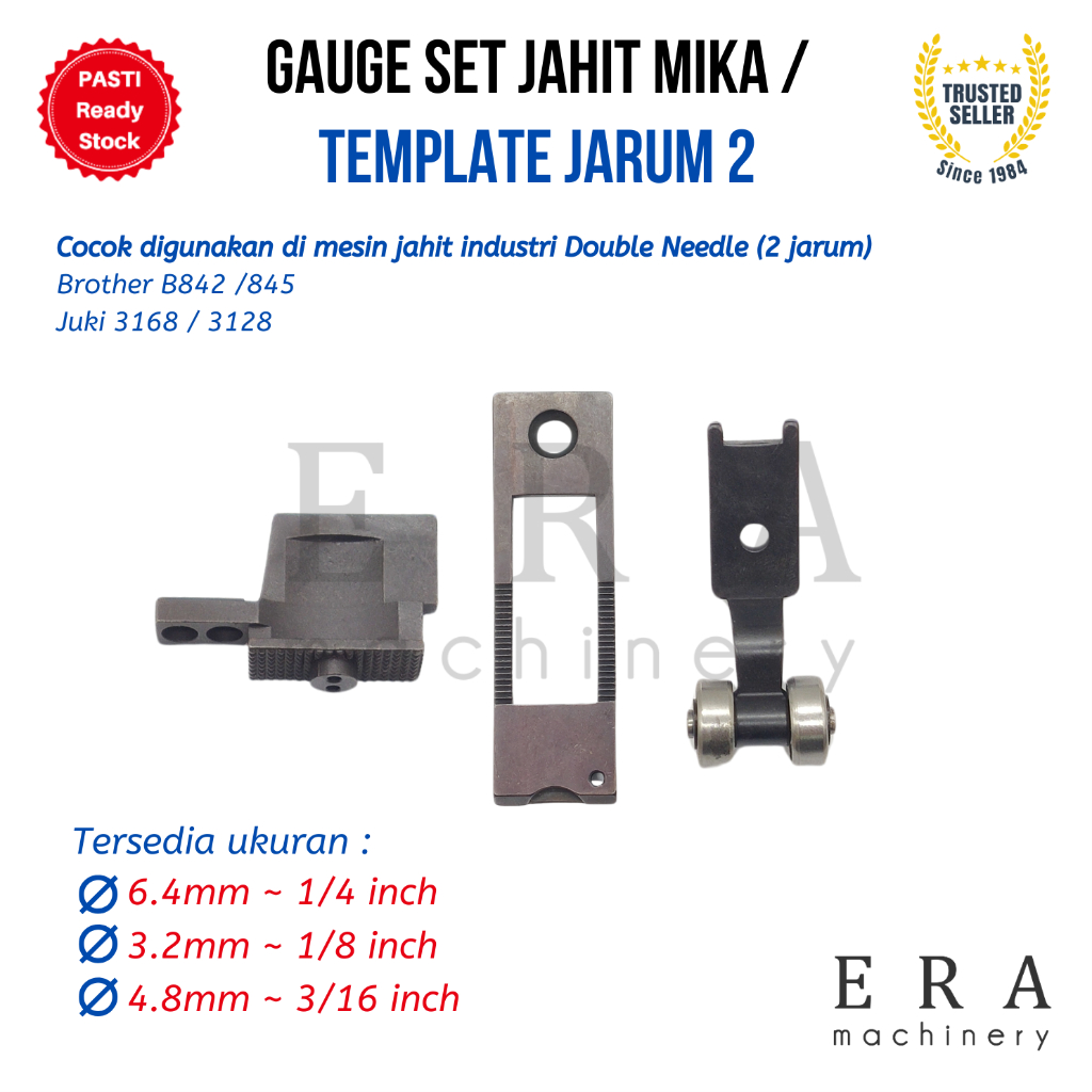 GAUGE SET jahit mika / template jarum 2 Gauge Set Double Needle