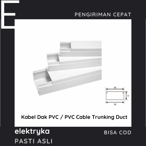 PVC Cable Trunking Duct / Kabel dak PVC / Kabel Duct PVC 50mmx50mmx1.7m