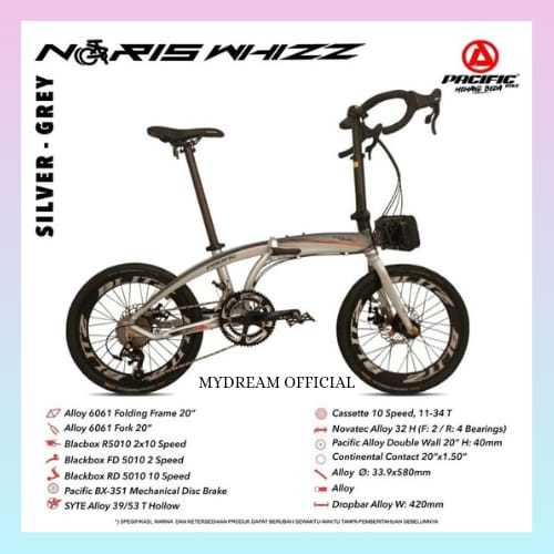 SEPEDA LIPAT ANAK PACIFIC NORIS WHIZZ UKURAN 20 INCH SEPEDA LIPAT FOLDING BIKE,SEPEDA LIPAT READY SE