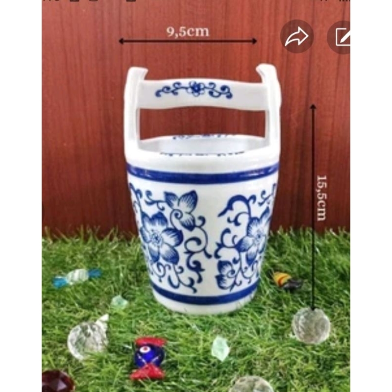 tempat sendok keramik biru putih