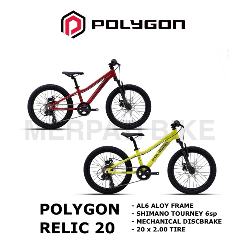 Polygon Relic 20 Sepeda MTB Anak Alloy MTB 20 Inch