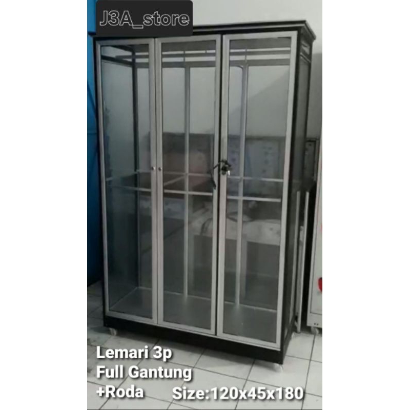 Almari baju Gamis full gantungan//Lemari baju alumunium