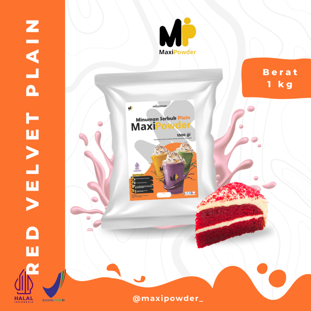 

Bubuk Minuman Rasa PLAIN RED VELVET 1kg / Minuman Kekinian Red Velvet Termurah / MaxiPowder