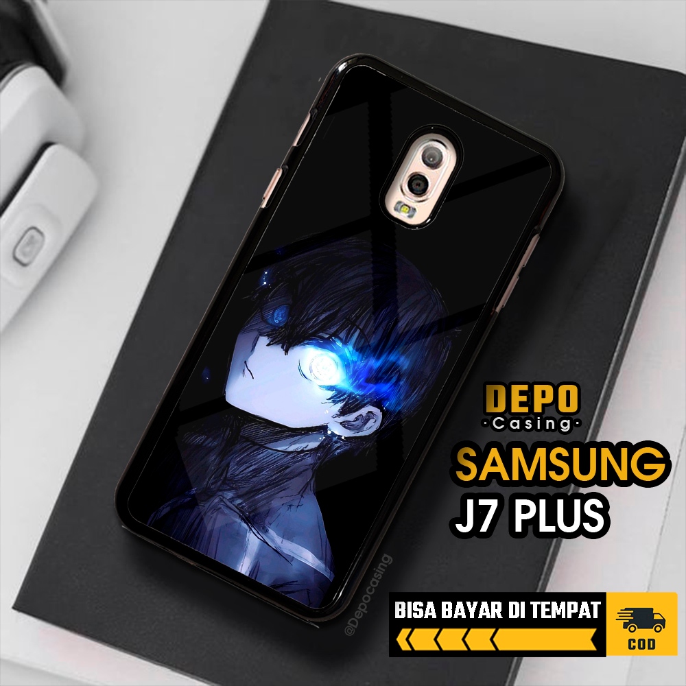 Case Samsung J7 Plus Casing Samsung J7 Plus Casing Depo Casing [BLLK] Case Glossy Case Aesthetic Cus