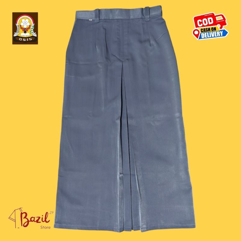 Rok Abu SMA Perempuan Rempel Satu Bahan Twist