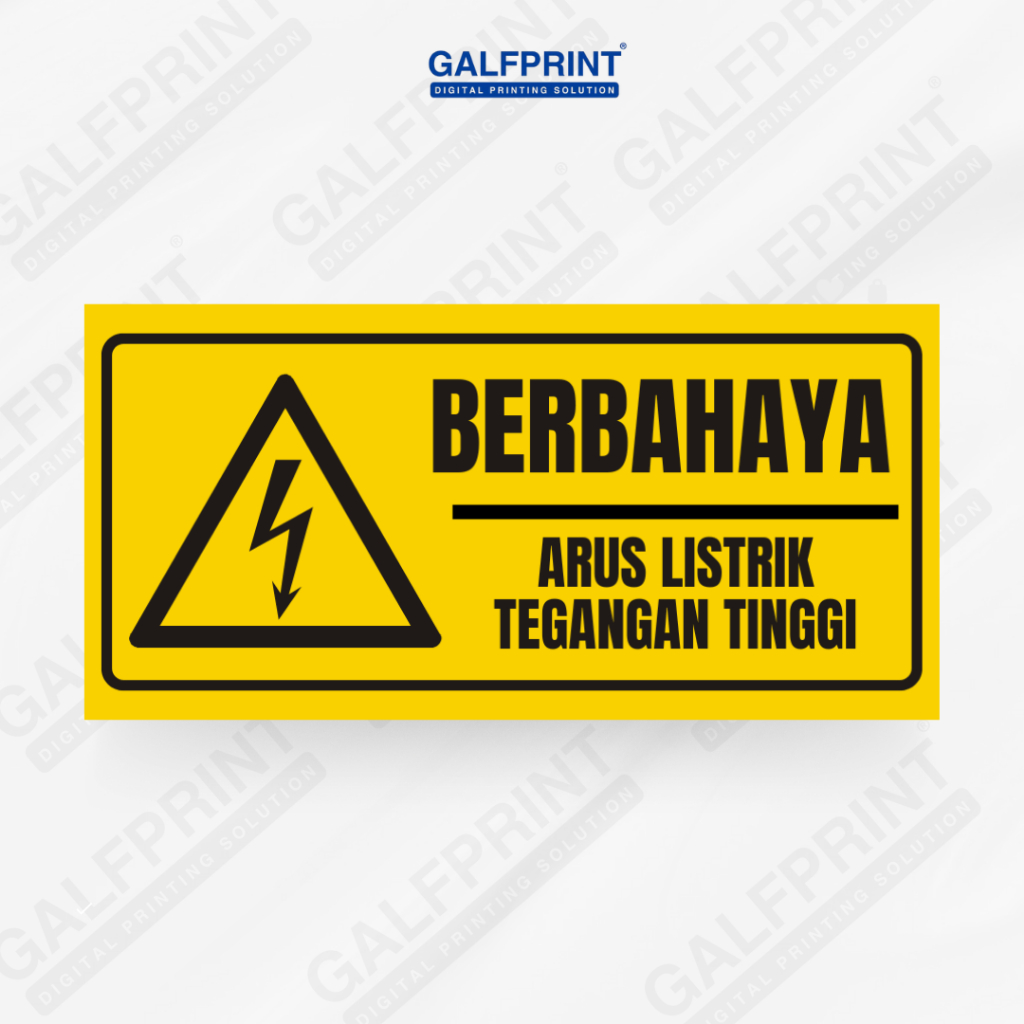 

GALFPRINT STICKER SIGN BERBAHAYA ARUS LISTRIK KUNING 12X5 CM