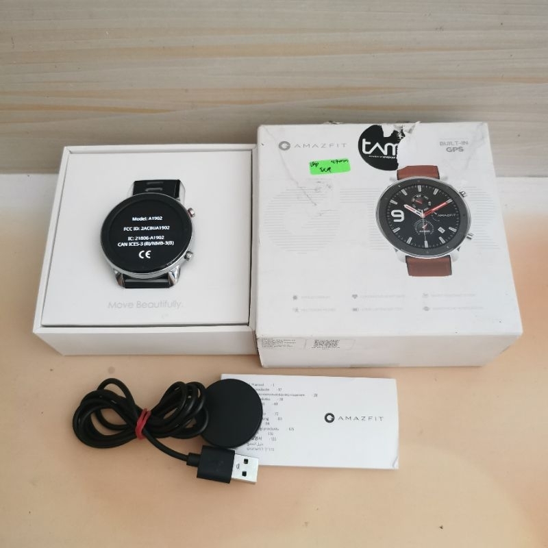 Amazfit GTR 47mm Stainless Steel Bekas - Fullset Resmi - second