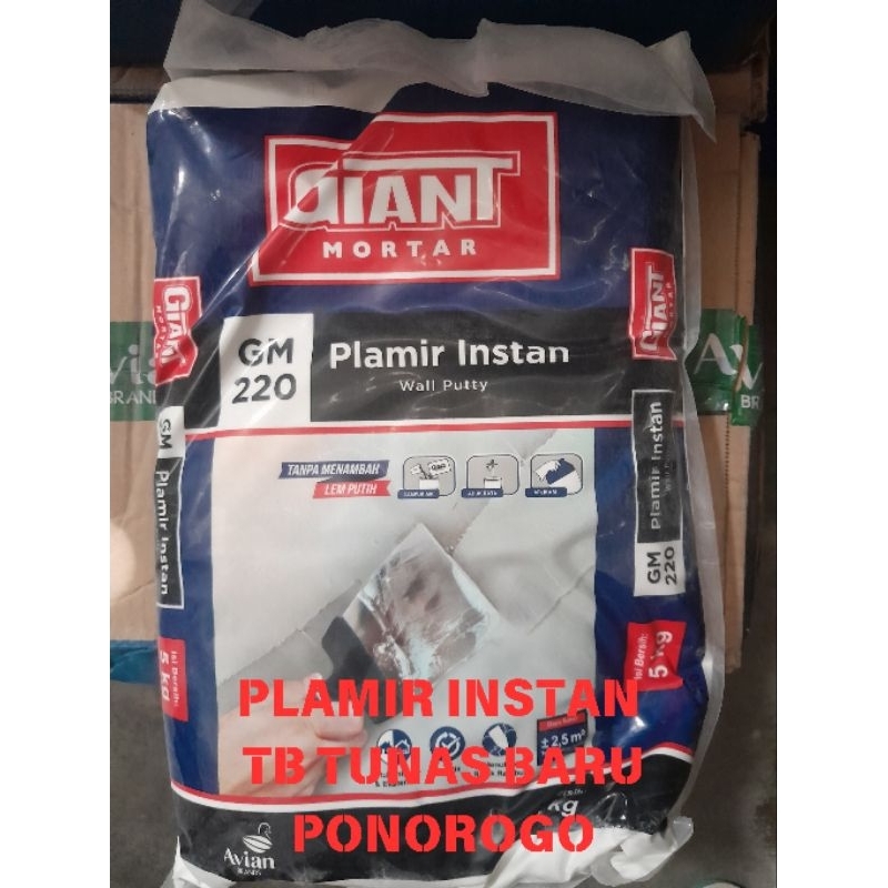 PLAMIR DINDING INSTAN/PLAMIR TEMBOK/PLAMIR INSTAN 5KG BY AVIAN BRANDS