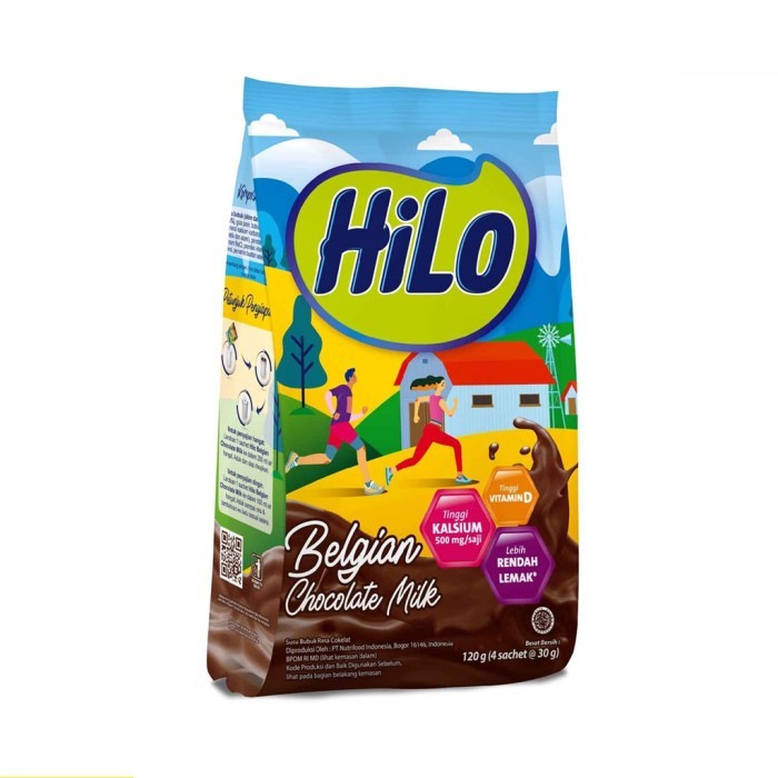 

hilo susu bubuk 3 in 1 belgian choco 4x30gr