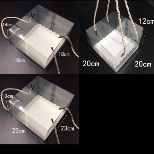Box Kue Tali Gold / Packaging Kue / Dus Kue Transparan